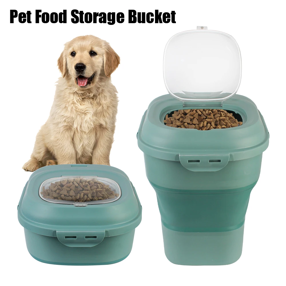 

Dry Cat Food Box Bag for Moisture Proof Seal Rice Storage Bucket 23L With Measuring Cup Pet Dog Food Storage Container