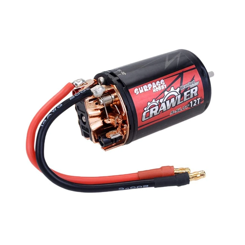 

SURPASS HOBBY 5-Slot 550 12T Waterproof Brushed Motor for Tamiya Kyosho TRAXXAS WLtoys 1/10 RC Car Truck