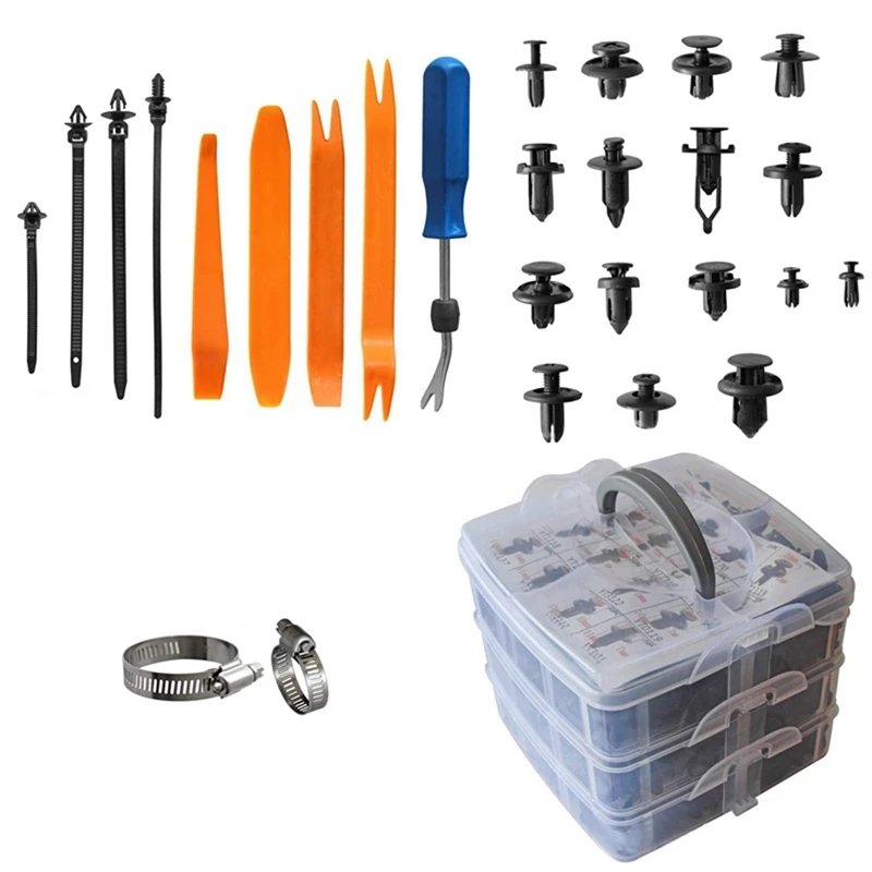 

620Pcs Car Fastener Clips Fasteners Door Trim Panel Auto Bumper Rivet Retainer Push Engine Cover Fender