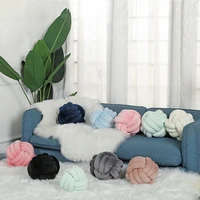 nordic ins cushion crystal velvet three strand rope round knotted ball hand made bedroom sofa bay window pillow moojou