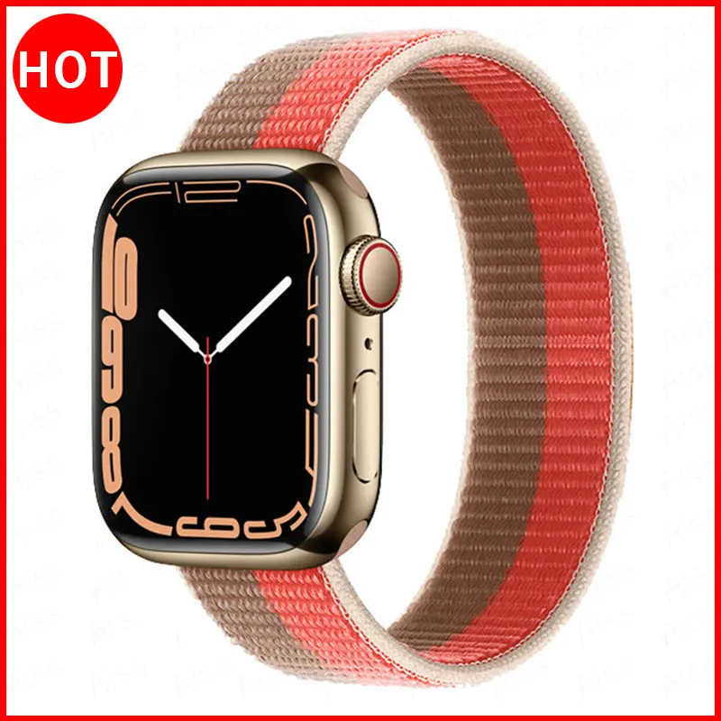 

Nylon Loop Strap For Apple Watch Band 45mm 40mm 44mm For iWatch Series 7 SE 6 5 4 3 41/38/42mm Sport Bracelet Smartwatch Band