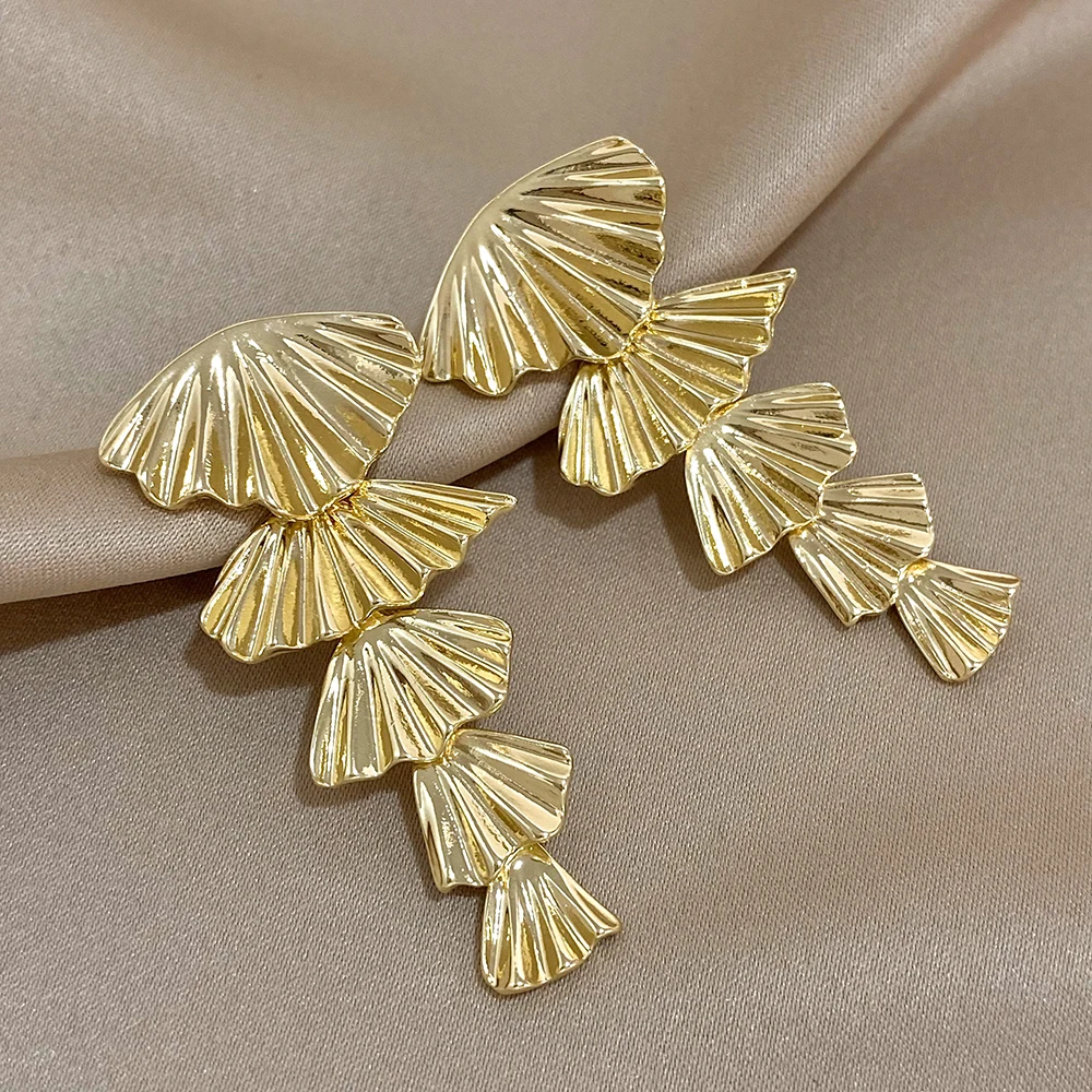 Женские многослойные серьги-подвески AENSOA длинные Винтажные серьги неправильной