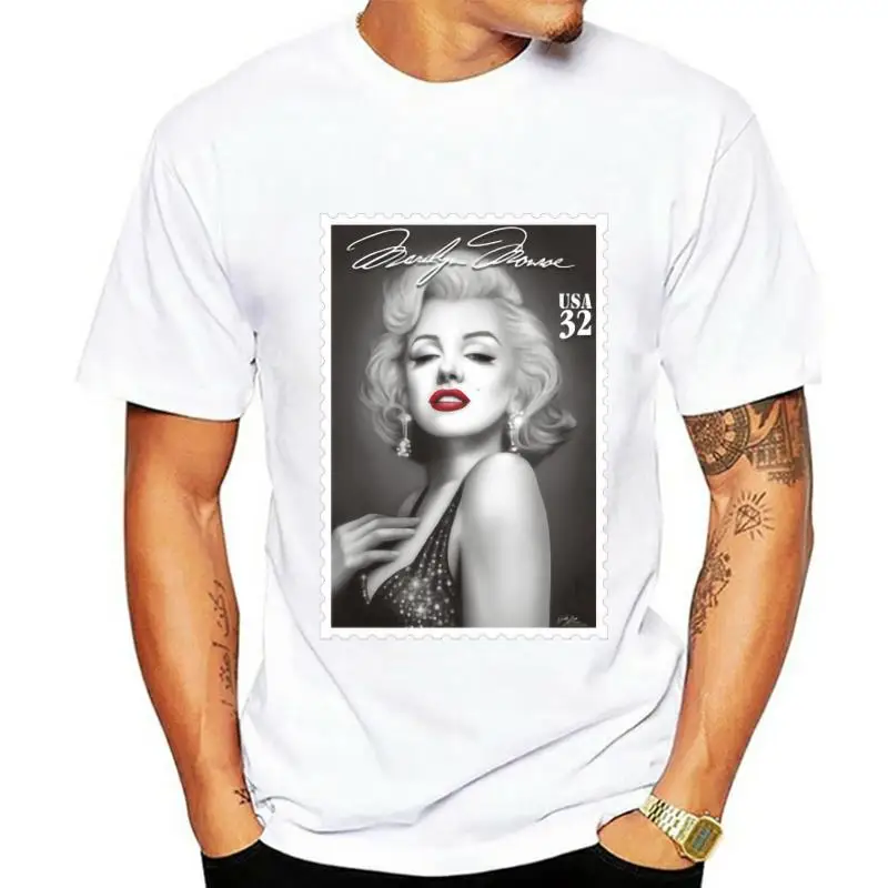 

Men t-shirt Marilyn Monroe Orginal airbrush portrait tshirt Women t shirt