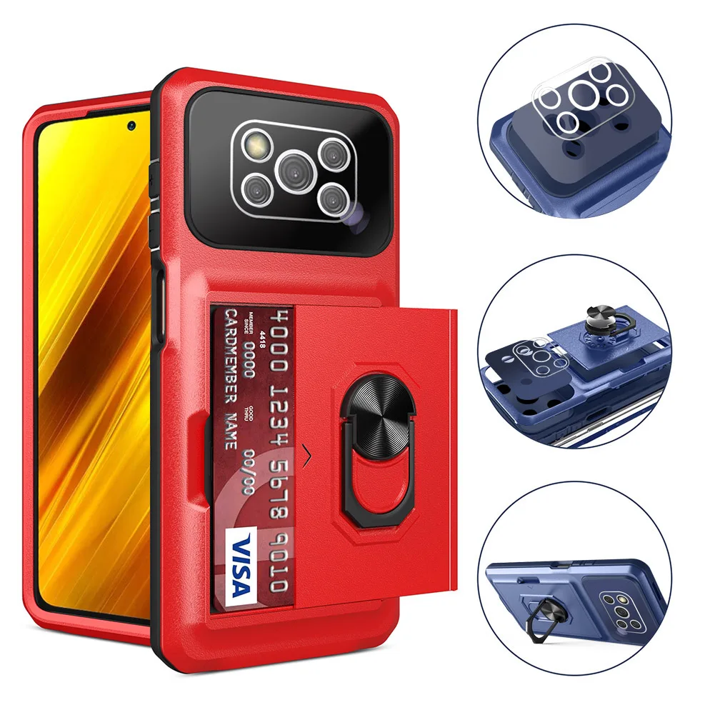 

Защитный чехол для Xiaomi POCO X3/X3/X3 PRO, противоударный, с магнитным кольцом