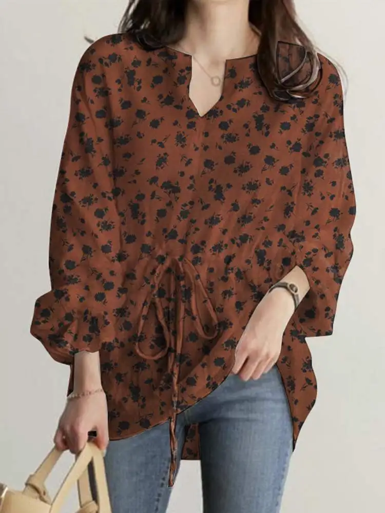 

2022 ZANZEA Women Spring Long Sleeve Blouse O-Neck Flower Printed Female Blusas Bohemian Loose Femininas Holiday Elegant Tops