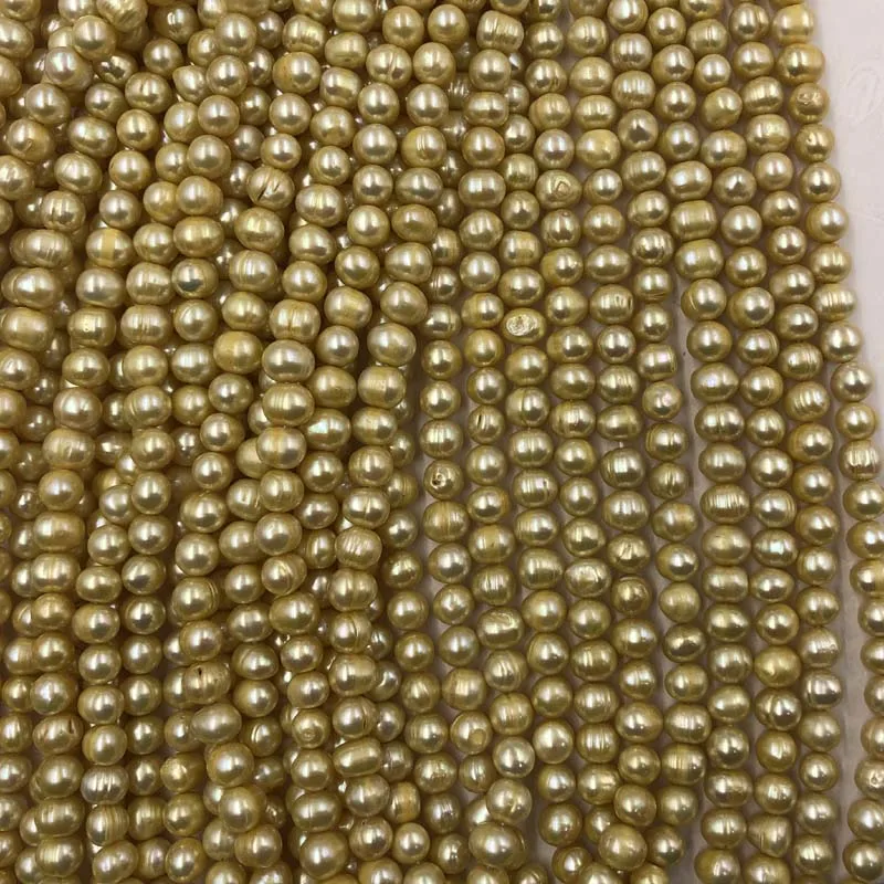 ELEISPL JEWELRY 18 Strands 8mm Light Yellow Freshwater Pearl Strings #496-3