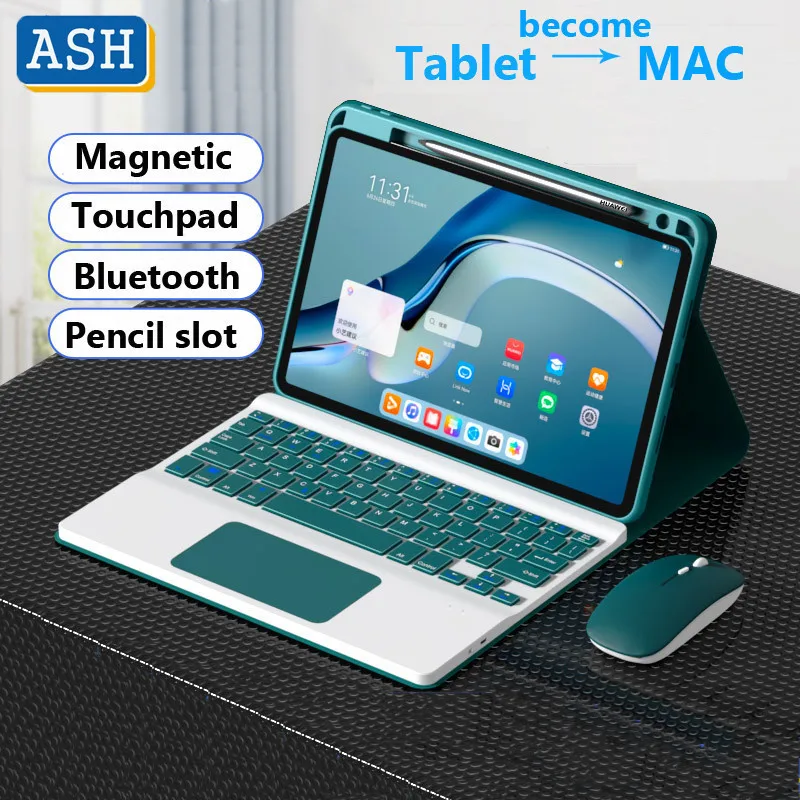 ASH для Honor Pad 9 12 1 дюйма GT Pro 3 X8 10 Lite Bluetooth трекпад клавиатура и мышь чехол