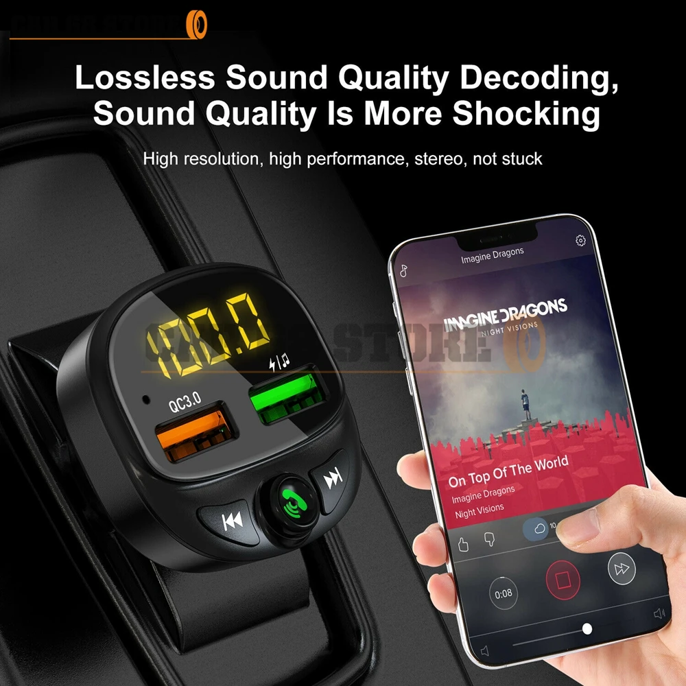 Автомобильный комплект BT 5 0 беспроводной FM-передатчик с ЖК-дисплеем и mp3-плеером