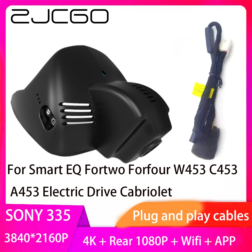 

ZJCGO Plug and Play DVR Dash Cam UHD 4K 2160P Video Recorder for Smart EQ Fortwo Forfour W453 C453 A453 Electric Drive Cabriolet