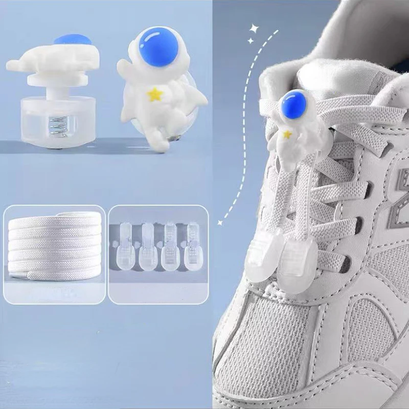 Lazy person shoelace buckle children's binding elastic band shoe rope fixing buckle shoe buckle anti falling buckle head decor