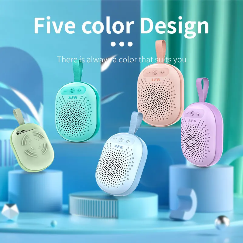 Фото Портативный и маленький Bluetooth-динамик IPX4, водонепроницаемый шнурок, дизайн для путешествий, спорта, совместим с iPhone и Android №4