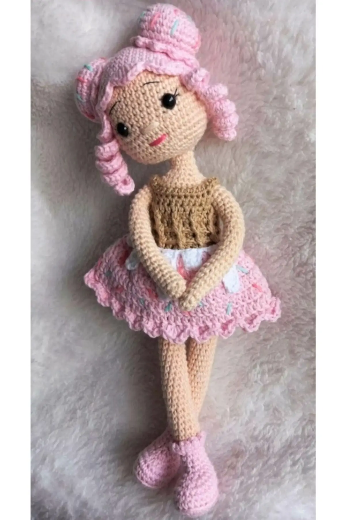 Amigurumi Розовый Кекс органическая детская игрушка тканевая для мамы и ребенка |