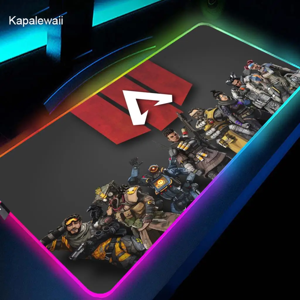 

RGB Apex Legends Keyboard Mousepad Computer Gamer Gaming Mouse Pad Large Accessories Mouse Mats Office Desk Protector Desktop
