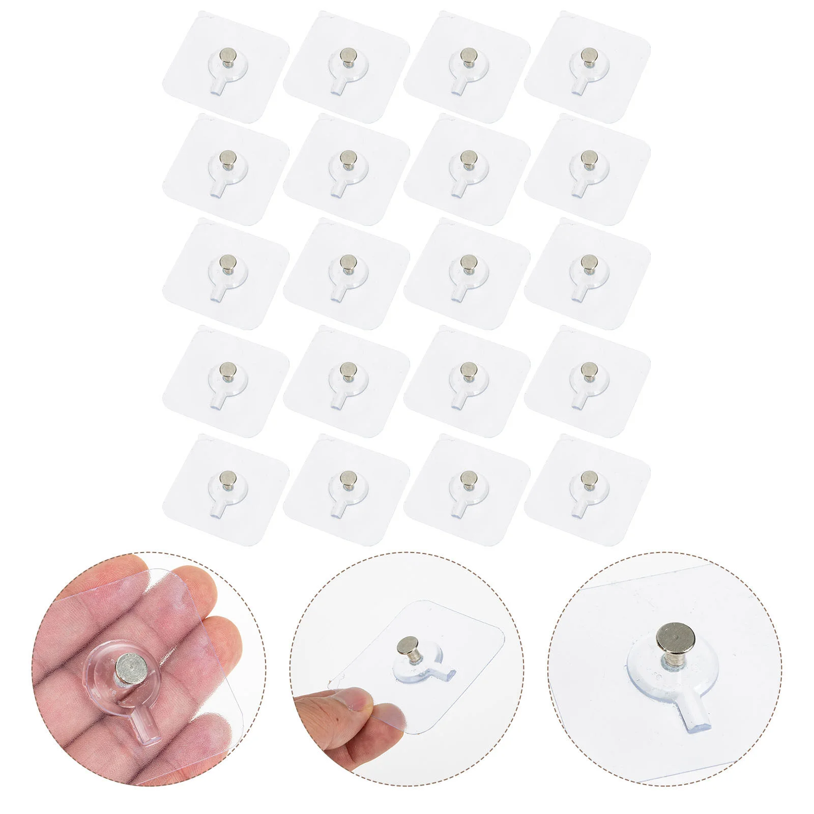 

20 Pcs No Trace Screw Sticker Self-adhesive Stickers Hooks Patches Heavy Duty Wall Picture Hanger Hangers Nail-free Kitchen