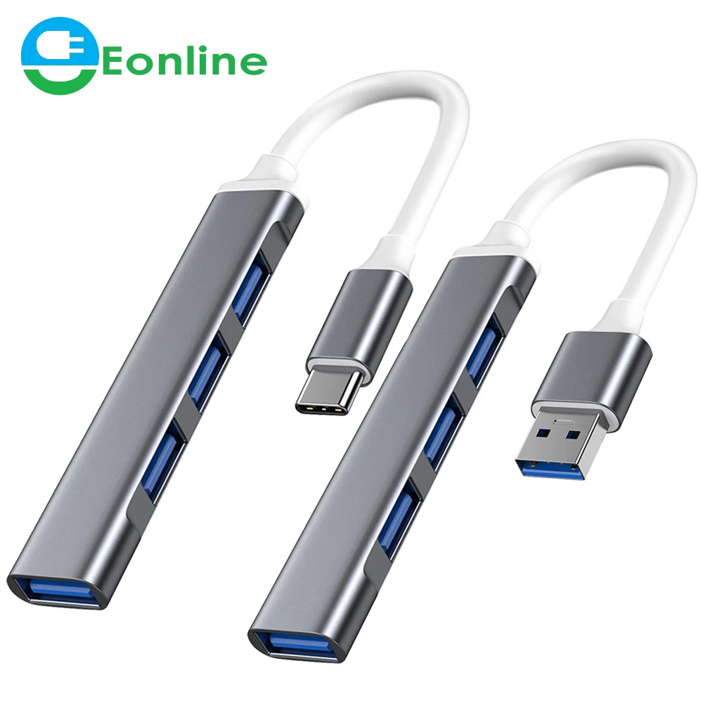 

Eonline USB C HUB 3.0 2.0 Type C 3.1 Multi 4 Port Splitter For Lenovo Xiaomi Macbook Pro Air Pc Computer Notebook Laptops