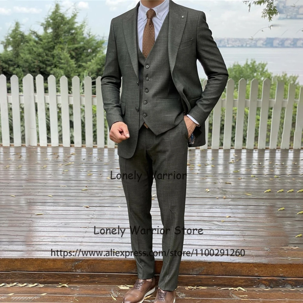 Модные серые мужские костюмы официальный деловой Блейзер облегающий свадебный