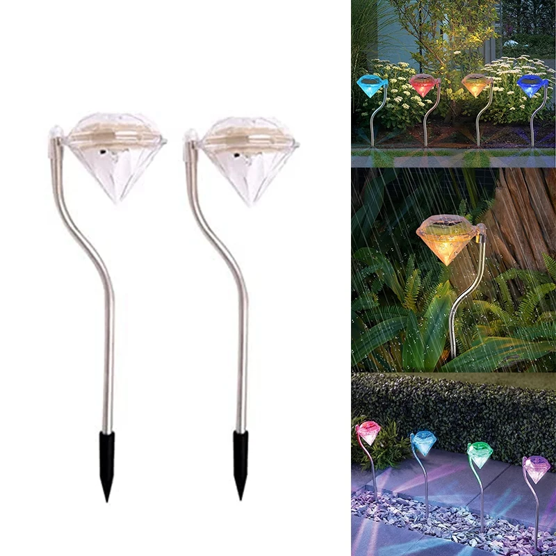 

HOT-Solar Lights Garden LED Multicolor Changing Diamond Solar Lights For Garden, Patio, Yard, Flowerbed, Parties