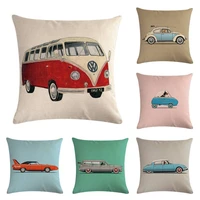 vintage car series linen pillowcase housse de coussin cushion cover cojines decorativos para sof%c3%a1 home decor