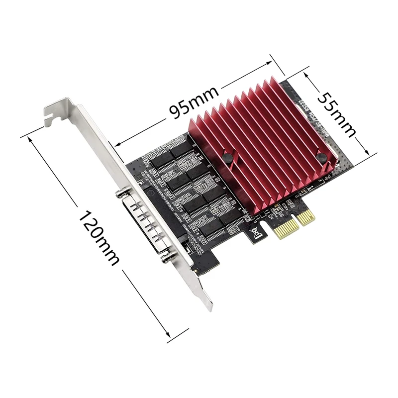 Фото Плата расширения PCIE на 8 портов RS232 последовательная карта PCI-E X1 s DB9 Карта Плата расширения PCIE на 8 портов RS232 последовательная карта PCI-E X1 s DB9 Карта