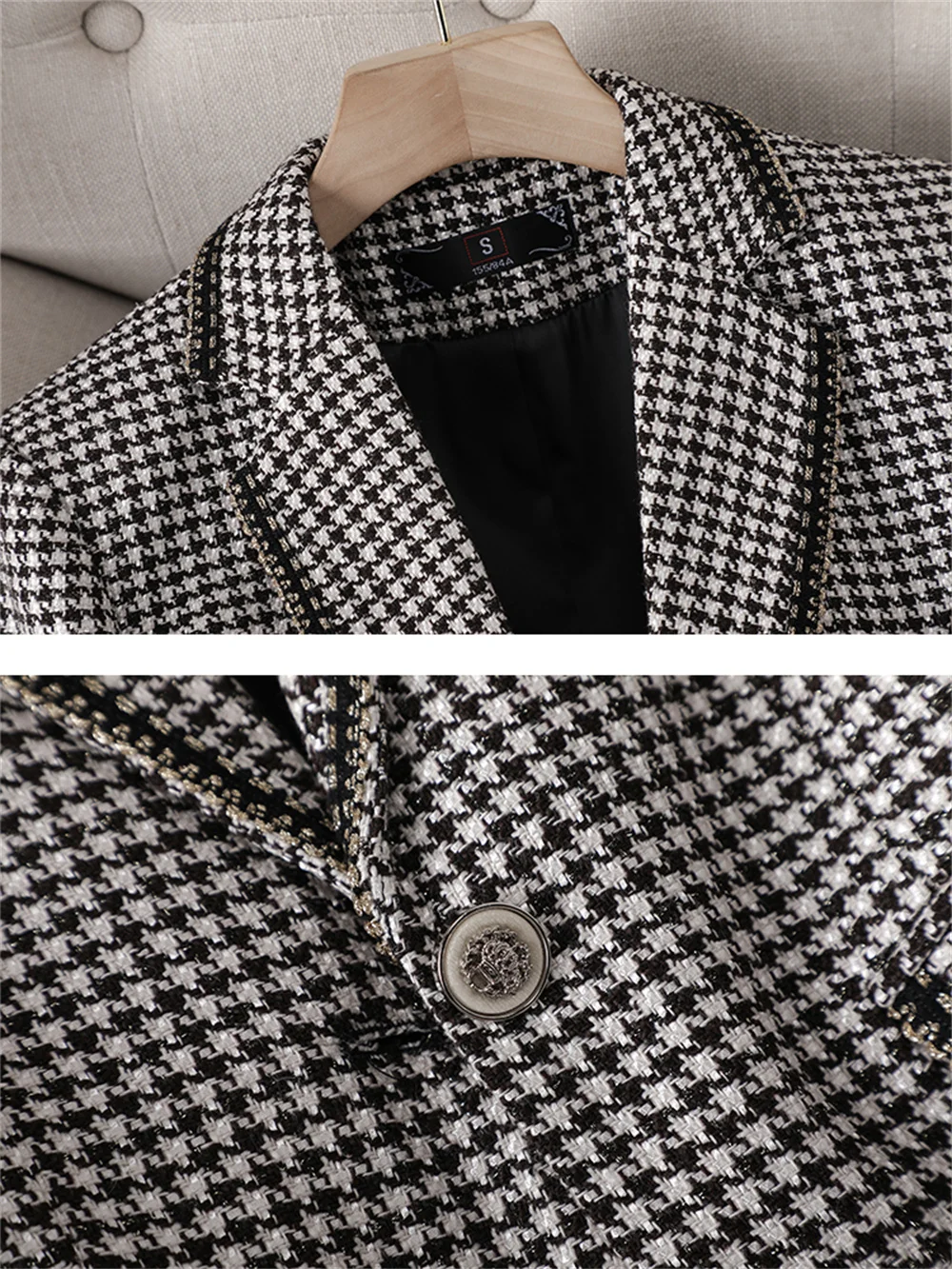 Plaid Women Blazer 2023 New in Business Work Long Sleeve Single Button Clothing Female Elegant Office Ladies Formal Slim Jacket