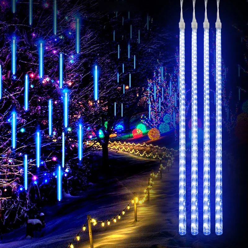 

30cm/50cm LED Meteor Shower Christmas Garland Holiday Strip Light Outdoor Waterproof Fairy Lights for Decor Noel New Year