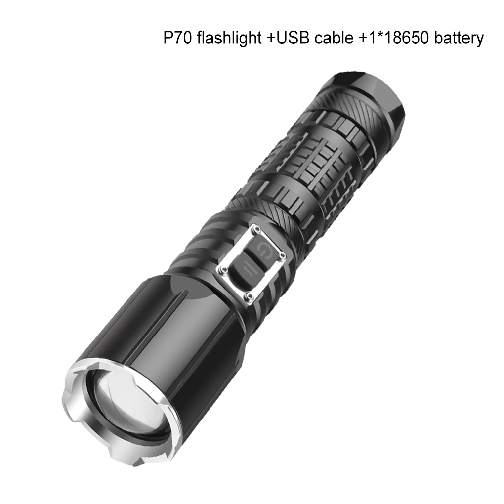 

Flashlight Rechargeable Portable Emergency Torch Adjustable Telescopic Lantern Repair Light Aluminum Alloy Warning Lamp