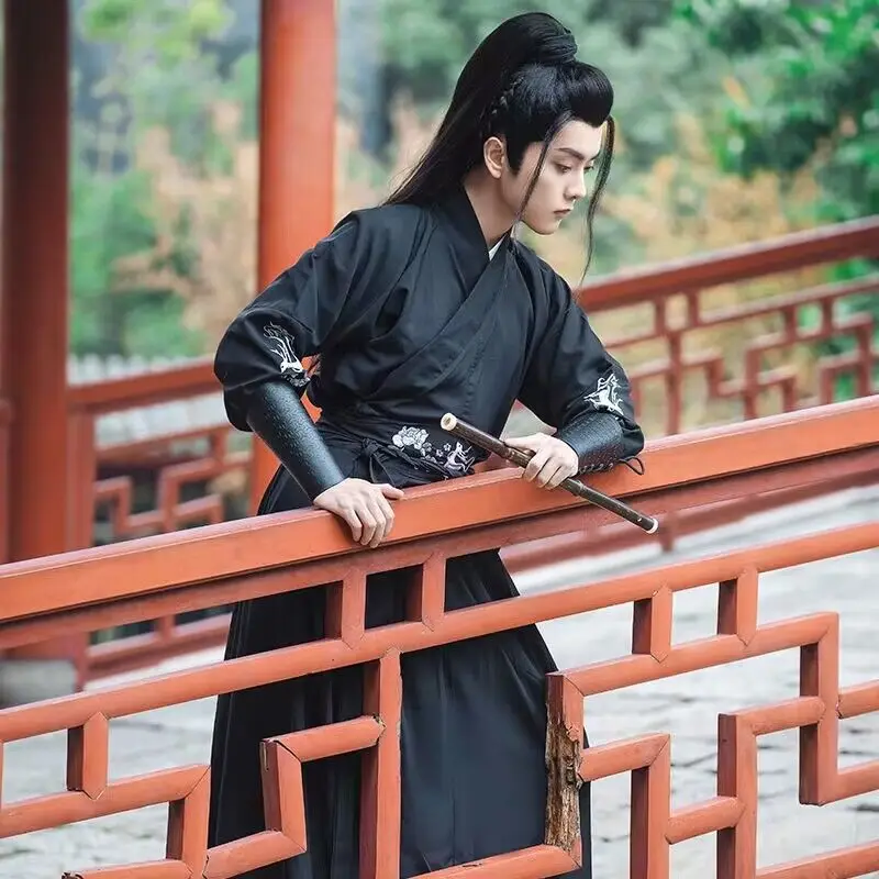 Hanfu мужской традиционный китайский косплей костюм Хэллоуин Cos древний черная и