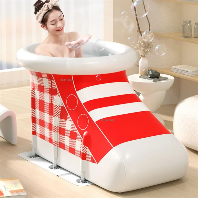 

Creative Shoe Shape Foldable Bathtub for Adults Full Body Bath Bucket Inflatable Hot Tub Household Portable Tub Shower Artifact