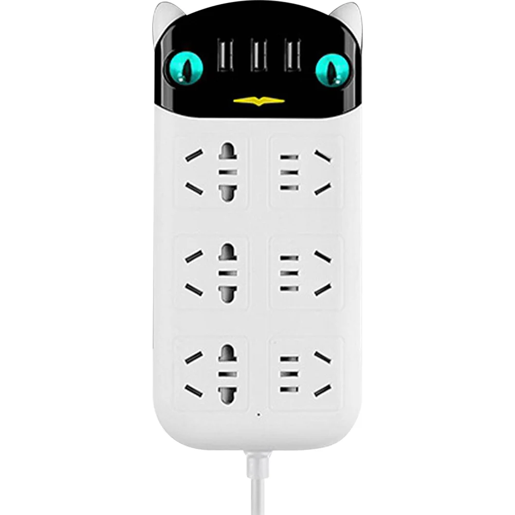 

Charging Socket Electric Outlet Expander Home Power Usb Porous Extension Cord Port Flame Retardant 6 Plug Adapter Ports Flat