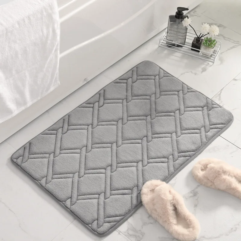 

Slow Rebound Entrance Door Floor Mat Rugs Living Room Carpet Bathroom Non-slip Floor Mats Toilet Absorbent Foot Mat For Kitchen