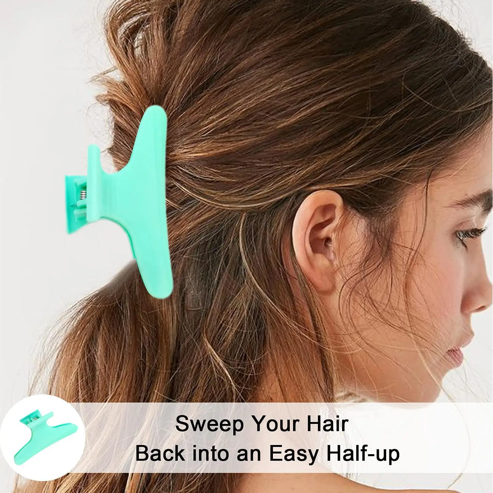 

2022 New Large Ponytail Shark Hair Clip For Women Korean Claw Clip Thick Hair Soild Color Crab Hair Clip Barrettes Крабик Д T3S2