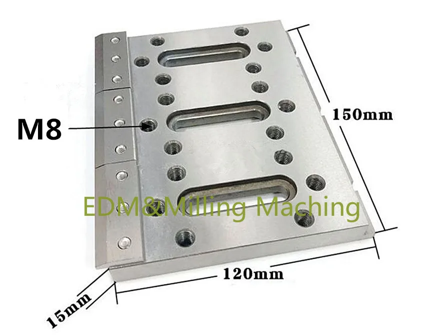 

Wire EDM Machine Extension Clamp Jig Holder M8 150x120x15mm Stainless Steel For Spark DWC Wire Cut EDM Machine