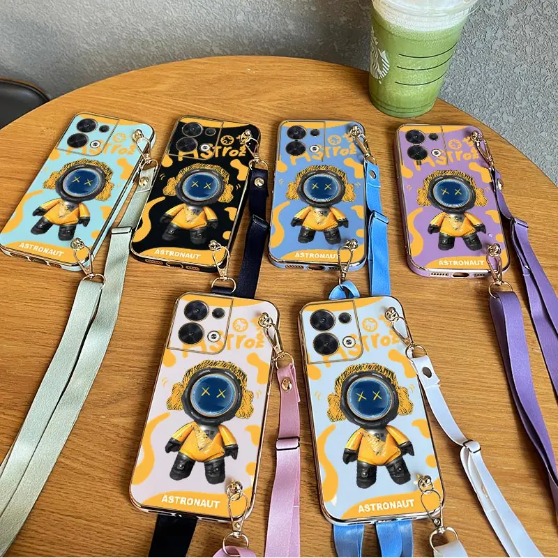 Комбинезоны с астронавтом и ремешком для OPPO Reno 8Pro 8T 8 9 10 10Pro 7 7Z 7Lite 5 9ProPlus 6ProPlus 6Z 6 6Lite