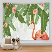 tropical palm leaves flower tapestry pink flamingo leaf colorful print pattern tapestries bedroom living room decor wall hanging