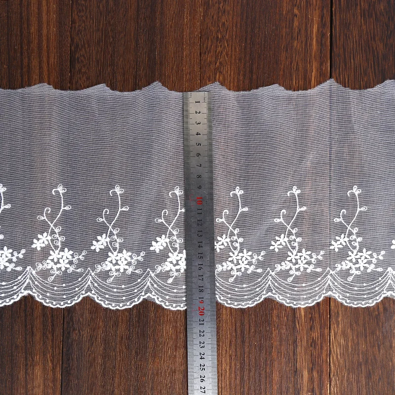 1Yards Cheap Embroidery Cord Lace Fabric Sewing Crafts 20cm White Ribbon Doll Accessories Laces For Clothes Guipure LW23 - купить по