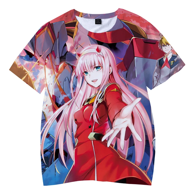 

Anime DARLING in the FRANXX 3D Print T-shirts Summer Fashion Casual Cartoon Short Sleeve Streetwear T Shirt