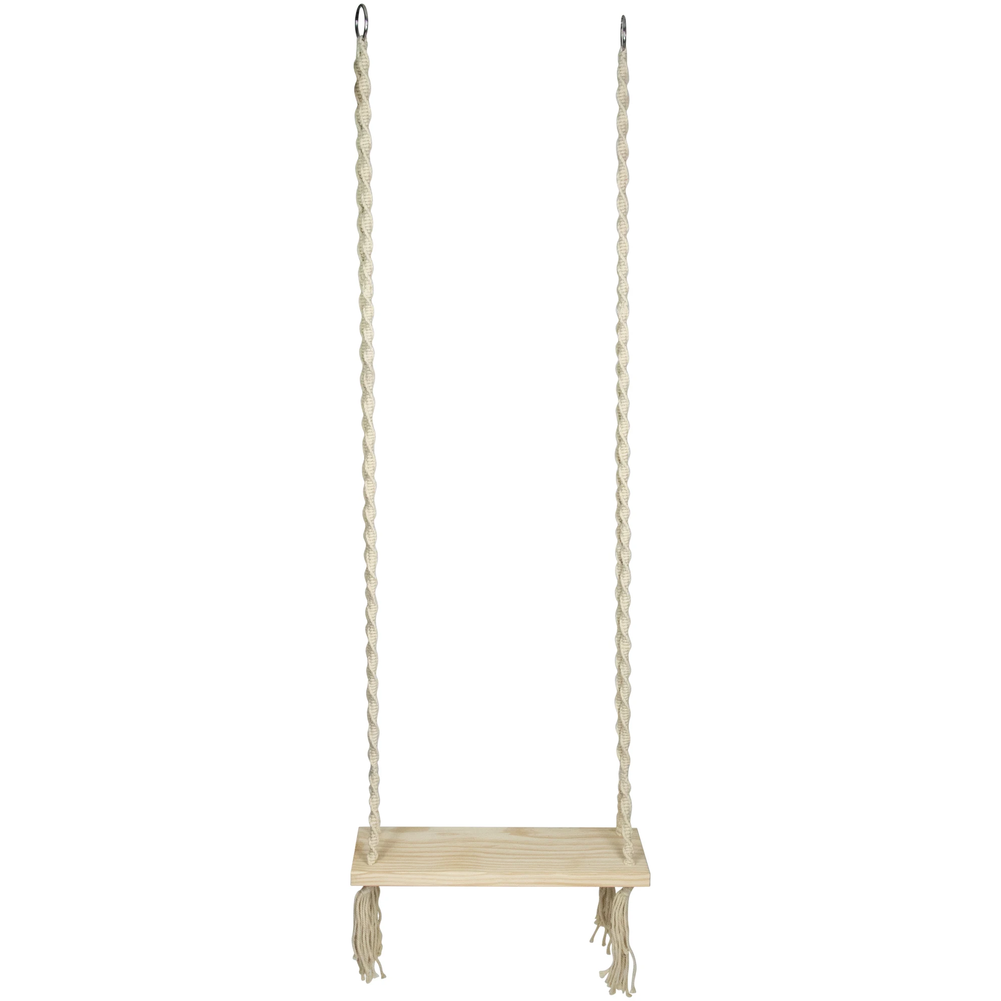 

21.75" Natural Rope Wooden Swing Chair