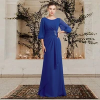 chiffon dresses for wedding woman guest a line floor length mother of the bridegroom gown half sleeve solid summer evening party