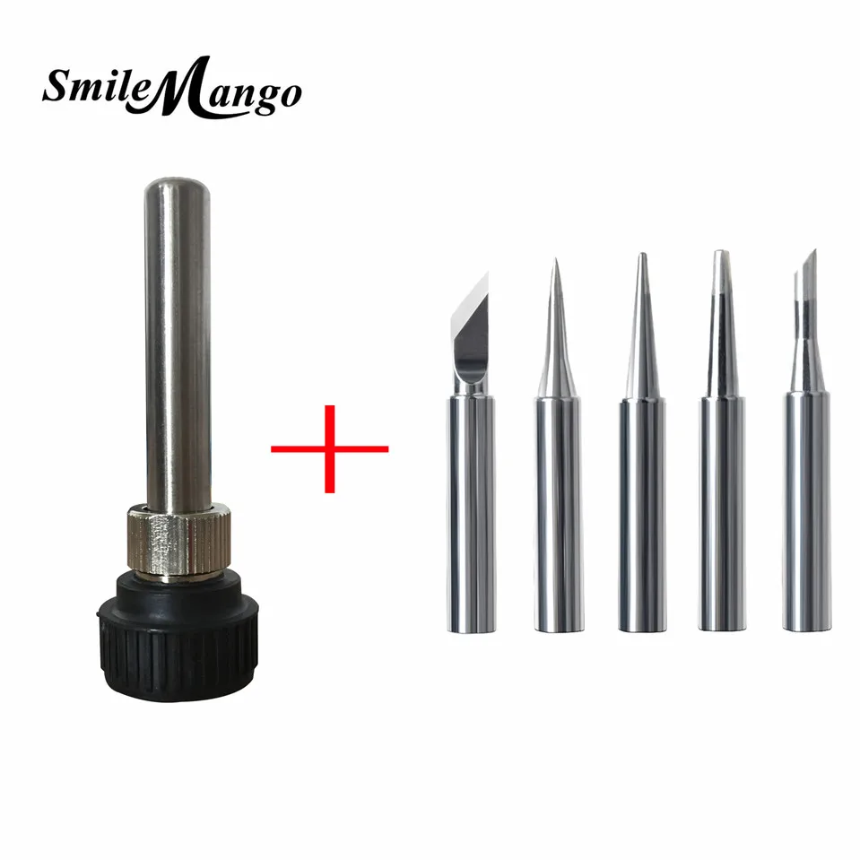 

Soldering Station Iron Handle Adapter for ESD 852D 936 937D 898D 907 HAKKO Iron Tip Cannula Casing+5 x Solder Iron Tips