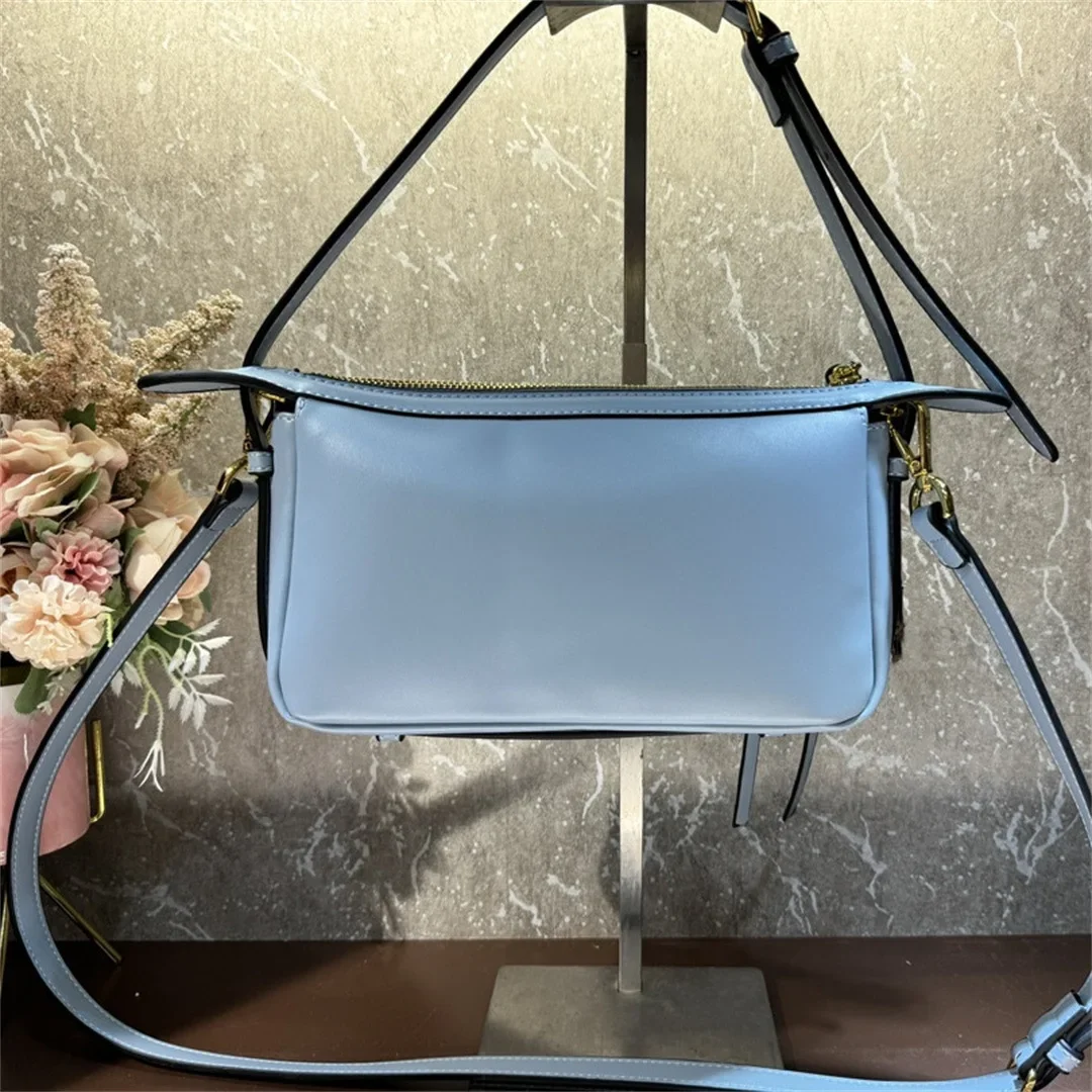 Голубая 2024 новая женская французская сумка подмышки высококачественная для