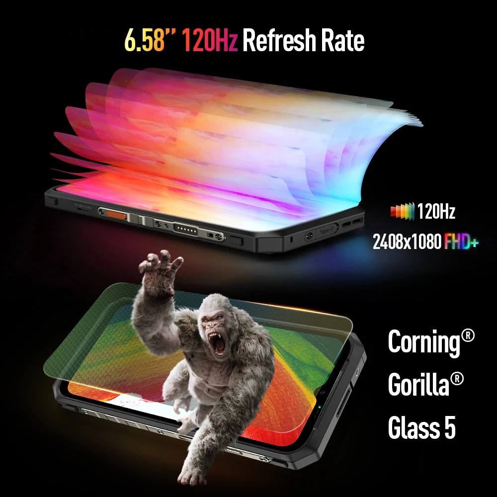 Ulefone Power Armor 18 5G  Rugged Phone 17GB RAM moblie phone 256GB ROM 108MP 66W 9600mAh Android 12 moblie phone Global version