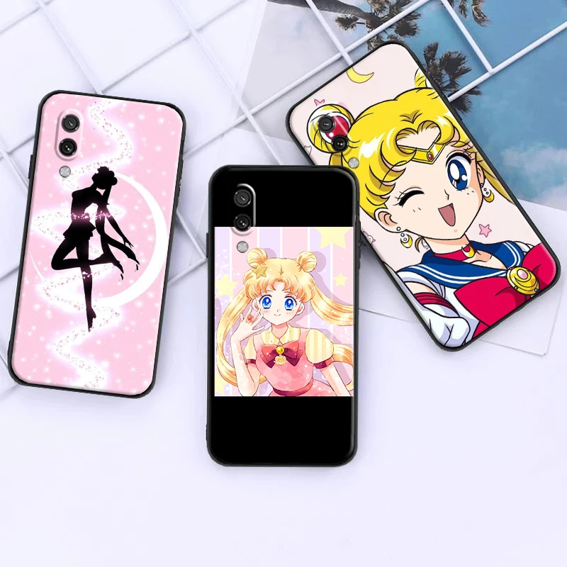 

Чехол для телефона с аниме Сейлор Мун для Xiaomi Redmi 10 Note 9 10 Pro 5G 9T 10S, силиконовая задняя крышка с жидкостью, черный чехол