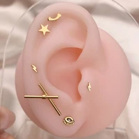 1pc korean fashion star butterfly cartilage earring women stainless steel zircon small stud earring ear piercing jewelry gifts
