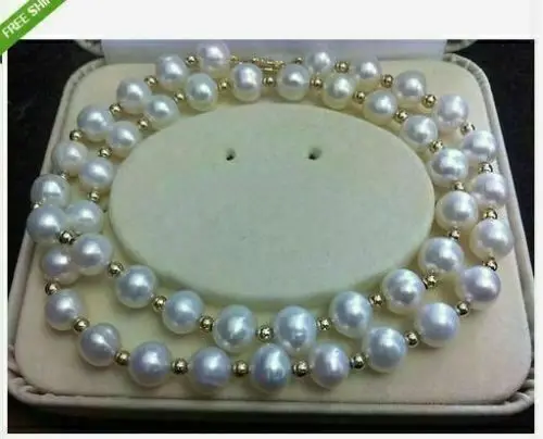 

20" GENUINE NATURAL AAA 9-10MM WHITE SOUTH SEA PEARL NECKLACE