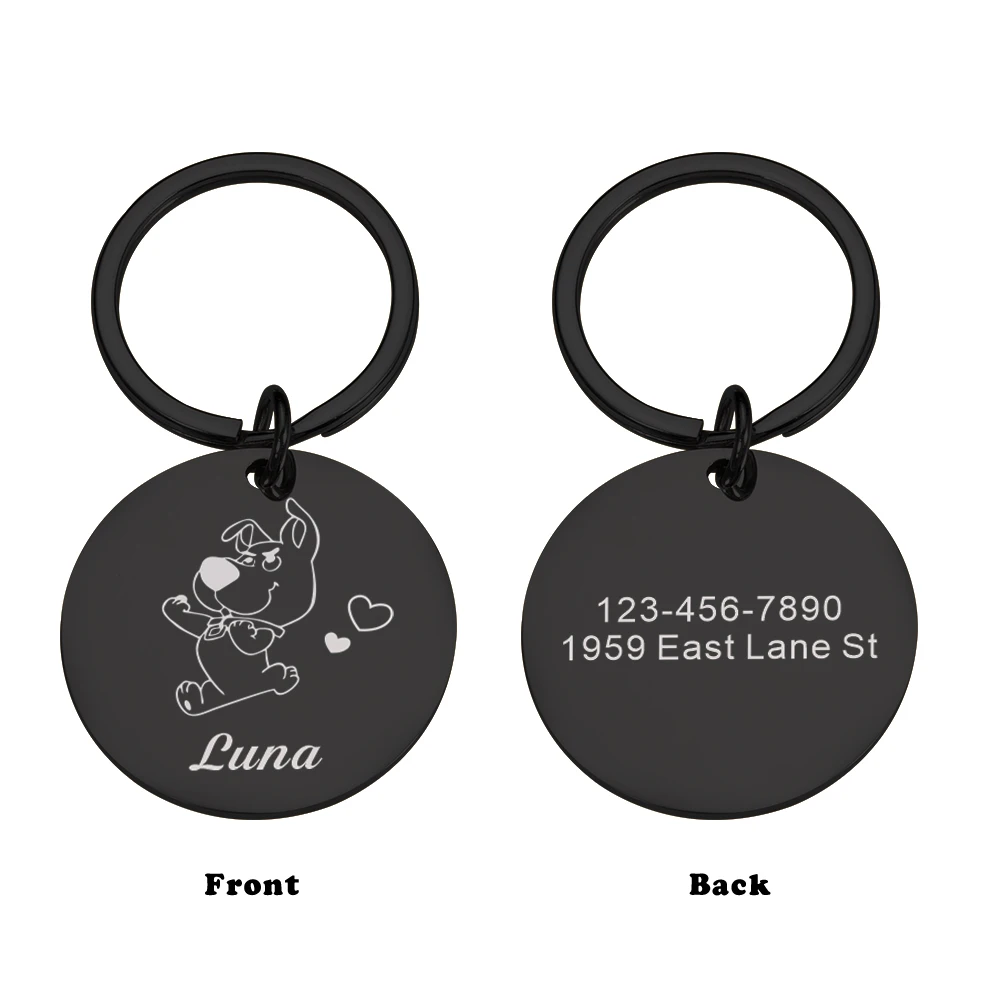 

Personalized Dog ID Tag Anti-lost Mirror Pet Name Tags Plates Free Engraving Dogs Cats Kitten ID Tag Nameplate Pendant for Pets