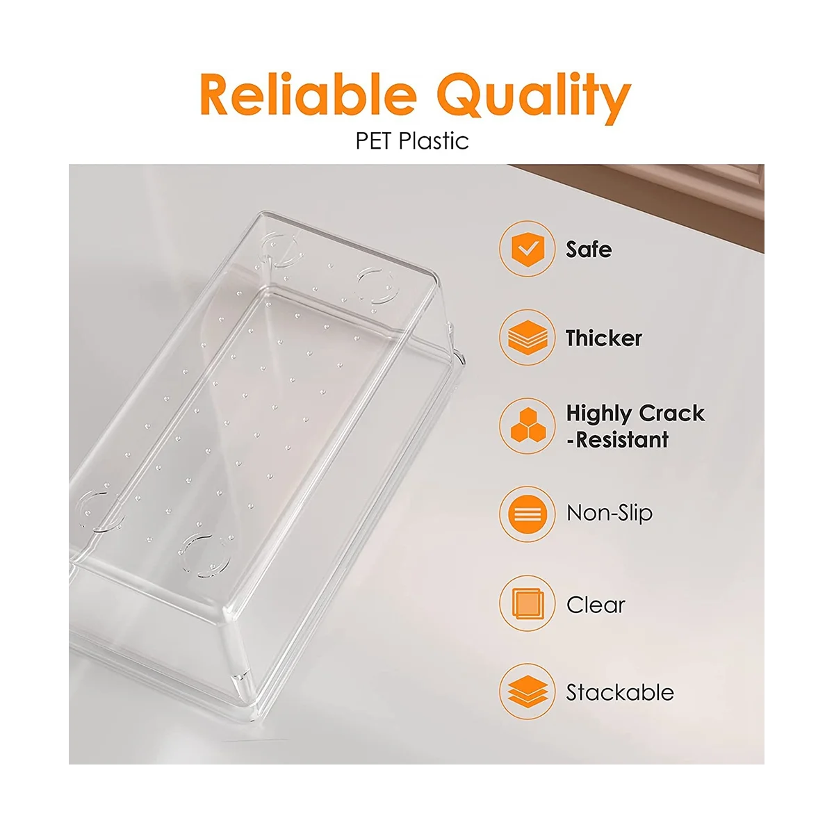 

16 PCS Clear Plastic Drawer Organizer Set, Non-Slip/Crack Bathroom Vanity Drawer Organizer Trays Dividers
