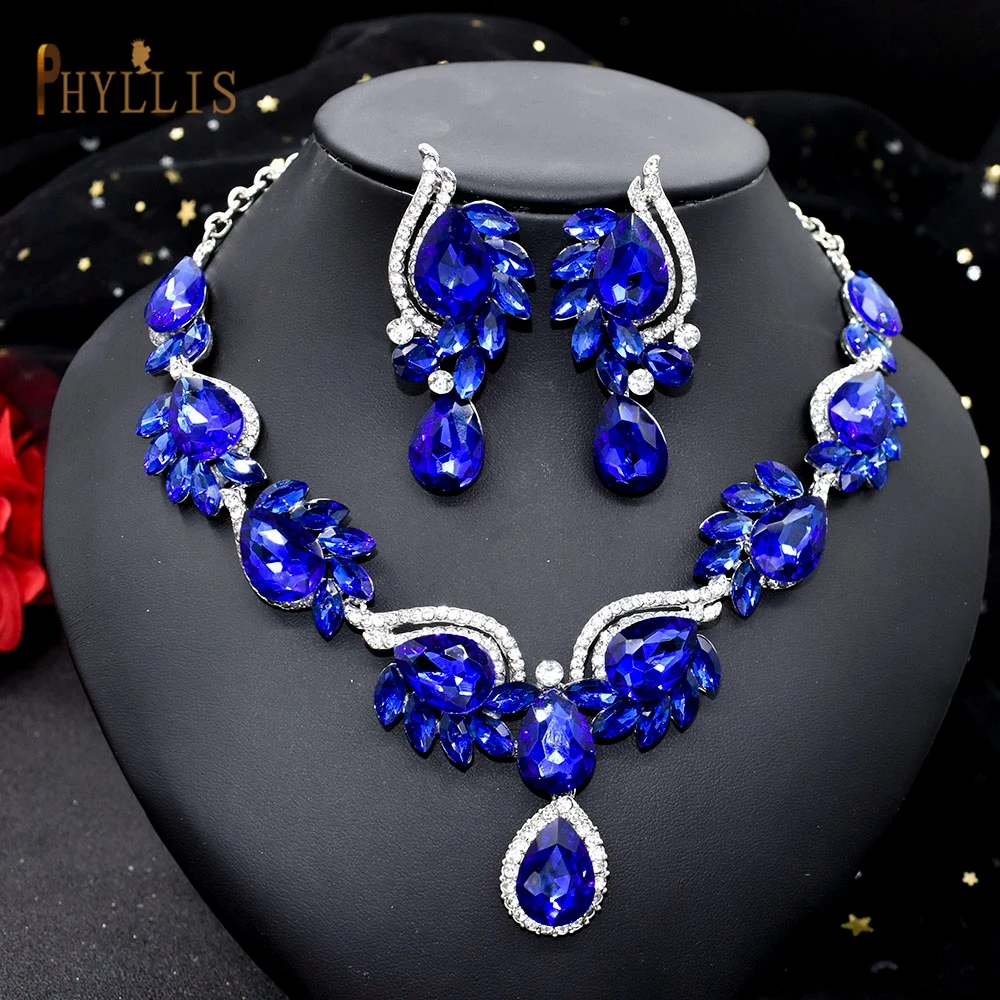 

C20 Vintage Necklace Earring Jewelry Set for Women Wedding Party Gift Romantic Female Bride Jewelry Festival Gift Travel Set