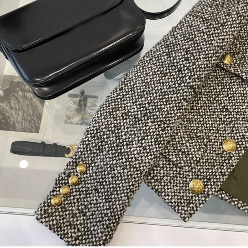Женская зимняя куртка Kurta новый стиль корейская женская однобортная твидовая