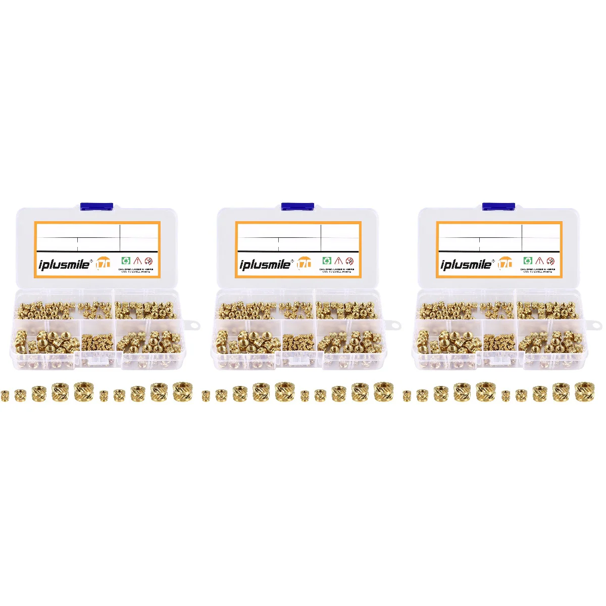 

3pcs iplusmile 170pcs Heat Resistant Knurled Nuts Brass Threaded Nuts Heat Staking Embedment Nuts 3D Printing Nuts