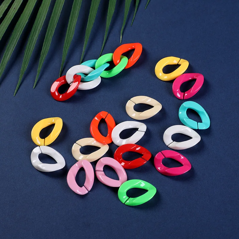 

50pcs/Lot 29mm*20mm Acrylic Twisted Chains Assembled Parts Beads For Jewelry Making DIY Bracelet Necklace Earrings Accessories